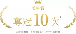 美粧賞 奪冠 10 次 *統計期間: 2021年9月~2023年12月