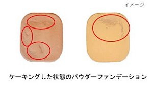 ケーキングした状態のパウダーファンデーションイメージ