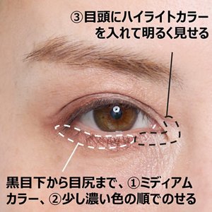 下まぶたと目頭へのアイシャドウの塗り方