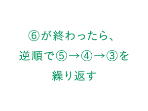 6が終わったら、逆順で5→4→3を繰り返す