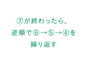 7が終わったら、逆順で6→5→4を繰り返す