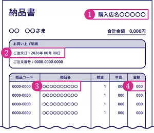 納品書・領収書のイメージ画像