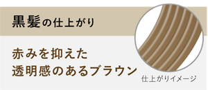 黒髪の仕上がり 赤みを抑えた透明感のあるブラウン