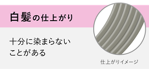白髪の仕上がり 十分に染まらないことがある