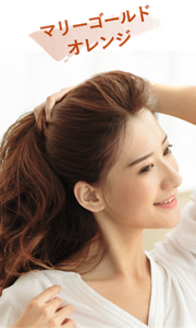 マリーゴールドオレンジ(明るめブラウン)の仕上がり色見本