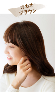 カカオブラウン(暗めのブラウン)の仕上がり色見本