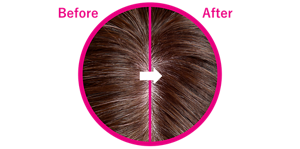 カラートリートメントの使用前後の比較画像