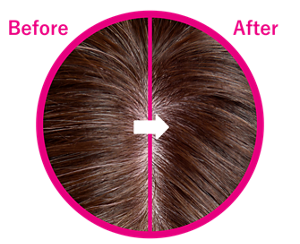 カラートリートメントの使用前後の比較画像