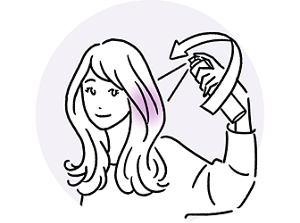 全体に満遍なくスプレーをするイラスト