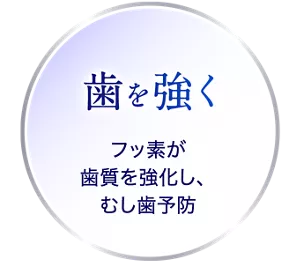 歯を強く。フッ素が歯質を強化し、むし歯予防
