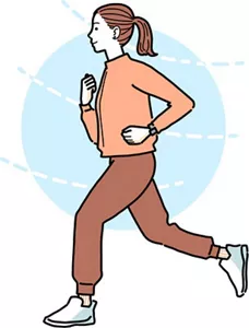 軽いランニングをしている女性のイラストイメージ
