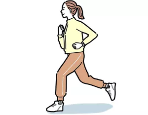 軽い運動で身体を動かしている女性のイラストイメージ