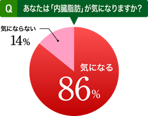 あなたは「内臓脂肪」が気になりますか? 気になる86%、気にならない14%