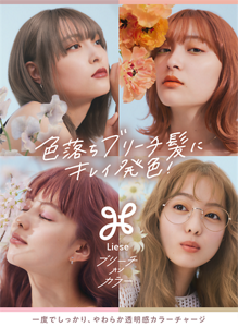 色落ちブリーチ髪にキレイ発色!  リーゼ ブリーチオンカラー  一度でしっかり、やわらか透明感カラーチャージ
