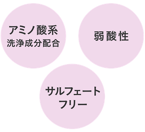 アミノ酸系 洗浄成分配合、弱酸性、サルフェート フリー