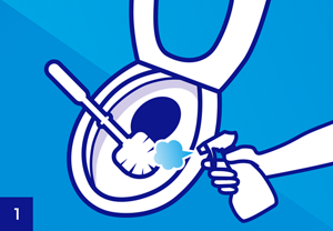 トイレブラシにスプレーしているイメージ