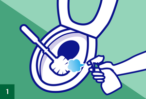 トイレブラシにスプレーしているイメージ