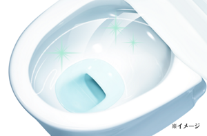 汚れ予防プラス シトラスミントの香りで掃除をしてきれいになった便器のイメージ