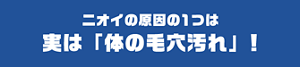 ニオイの原因の1つは、実は「体の毛穴汚れ」!