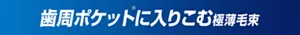 歯周ポケット(※)に入りこむ極薄毛束