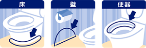 床・壁・便器のイラスト画像