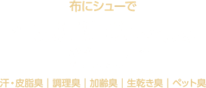 布にシューで空気清浄機レベルの消臭力*2 汗・皮脂臭|調理臭|加齢臭|生乾き臭|ペット臭