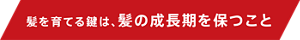 髪を育てる鍵は、髪の成長期を保つこと