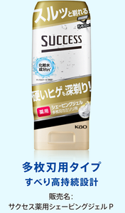 多枚刃用タイプ すべり高持続設計 販売名:サクセス薬用シェービングジェルP
