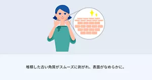 堆積してた古い角質がスムーズに 剥がれ、表面がなめらかに。