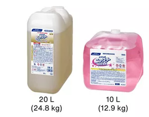 Appearance of Kao’s dishwashing detergents for commercial automatic dishwashers Axial Newstar 20L (24.8kg) and Axial Newstar Neutral Conc 10L (12.9kg)