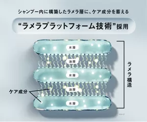シャンプー内に構築したラメラ層に、ケア成分を蓄える 「ラメラプラットフォーム技術」採用