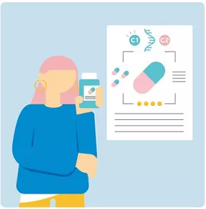 RNAが当たり前に生活の中に入り込んだ未来の暮らしを提案するイメージのイラスト