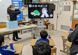 埼玉県立本庄特別支援学校での授業の様子