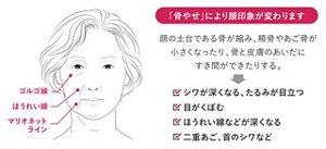 「骨やせ」により顔印象が変わります 顔の土台である骨が縮み、頬骨やあご骨が 小さくなったり、骨と皮膚のあいだに すき間ができたりする。 シワが深くなる、たるみが目立つ 目がくぼむ ほうれい線などが深くなる 二重あご、首のシワなど