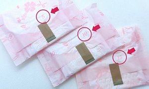 吸水ナプキンは、5cc、10cc、15ccなど吸水量が細かく設定されています。