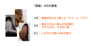 外観、触感、そして動きが美髪の三大要素。