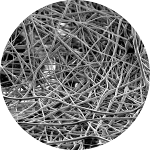 ファインファイバー  極細繊維被膜の顕微鏡写真