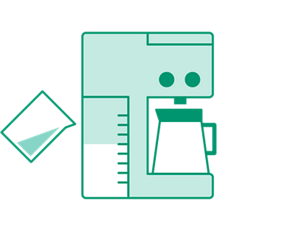 ステップ2の操作図。マシン背面にある水タンクを外し、清潔な水を注ぐ。