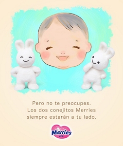 Pero no te preocupes. Los dos conejitos Merries siempre estarán a tu lado.