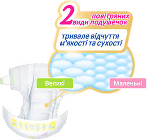 2 види повітряних подушечок тривале відчуття м'якості та сухості