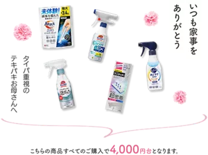 いつも家事をありがとう タイパ重視のテキパキお母さんへ こちらの商品すべてのご購入で4,000円台となります。