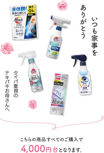 いつも家事をありがとう タイパ重視のテキパキお母さんへ こちらの商品すべてのご購入で4,000円台となります。