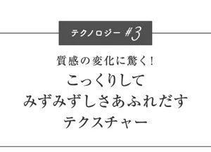 テクノロジー#3 質感の変化に驚く! こっくりして みずみずしさあふれだす テクスチャー