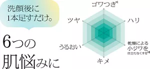 洗顔後に1本足すだけ。 6つの肌悩みに
