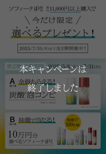 ソフィーナiP製品 税込11,000円購入で 今だけ限定 選べるプレゼント!