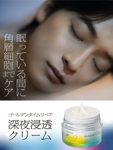 眠っている間に角層までケア アミノ酸GT複合成分*1(保湿)配合 セラミドケア成分*2(保湿)配合 ゴールデンタイムリペア 深夜浸透クリーム