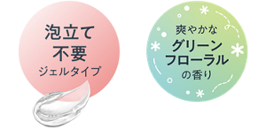 泡立て不要 ジェルタイプ 爽やかなグリーンフローラルの香り