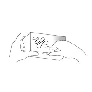 ①箱の底面にある「▼OPEN」部分 を ミシン目に沿って切り取ってくださ い。