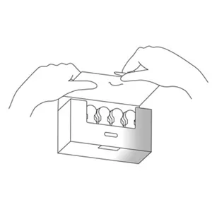②フラップを上げて開封してくださ い。