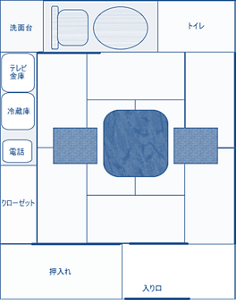 間取り一例 (和室 8畳/最大4名)